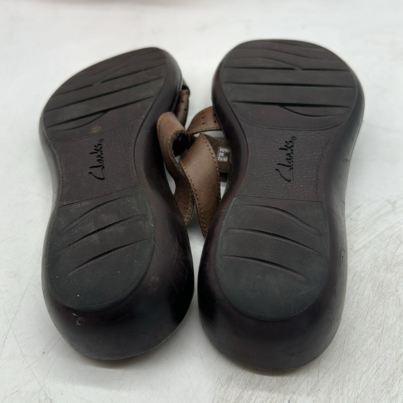 Clarks Bendables Brown Leather Slip On Sandles with Buckle Size 9 MCS5405G - Picture 5 of 7